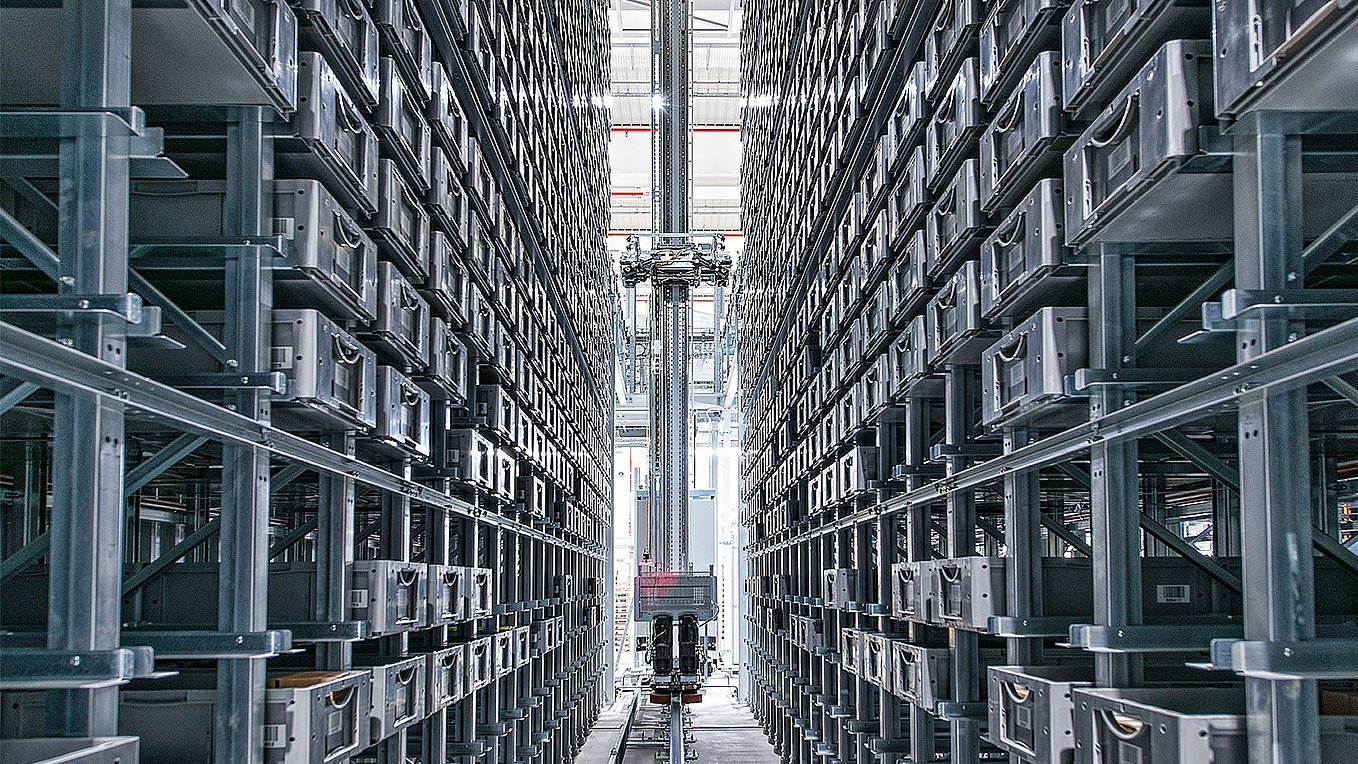 Automated warehouse system illustration Automatizált raktárrendszerek illusztráció